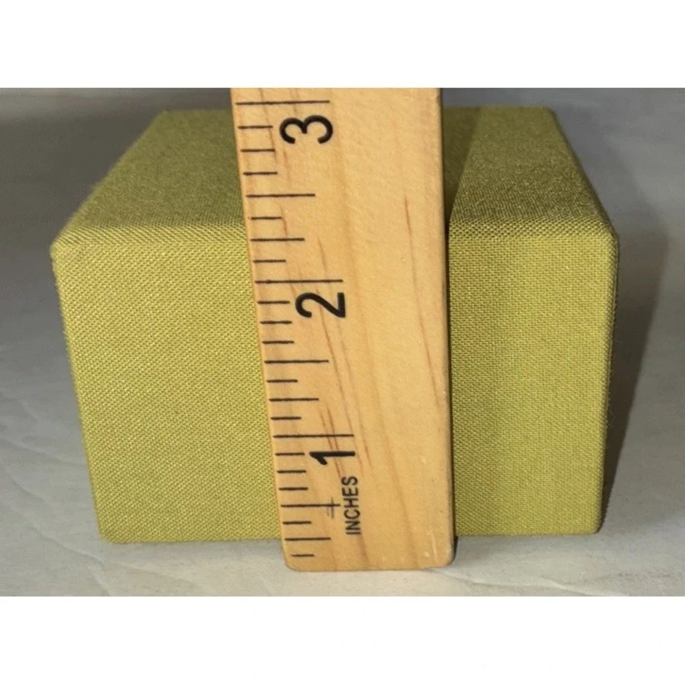 Gucci Gift Box Green Fabric Purple Interior Ring Jewelry Small 3x3x2.25